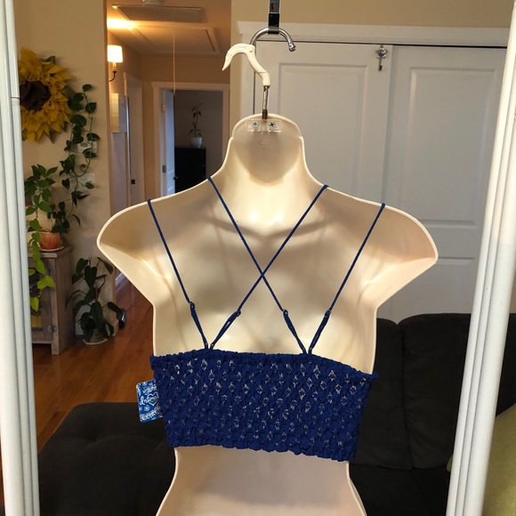 FREE PEOPLE BLUE KNIT BRALETTE - Picture 4 of 16